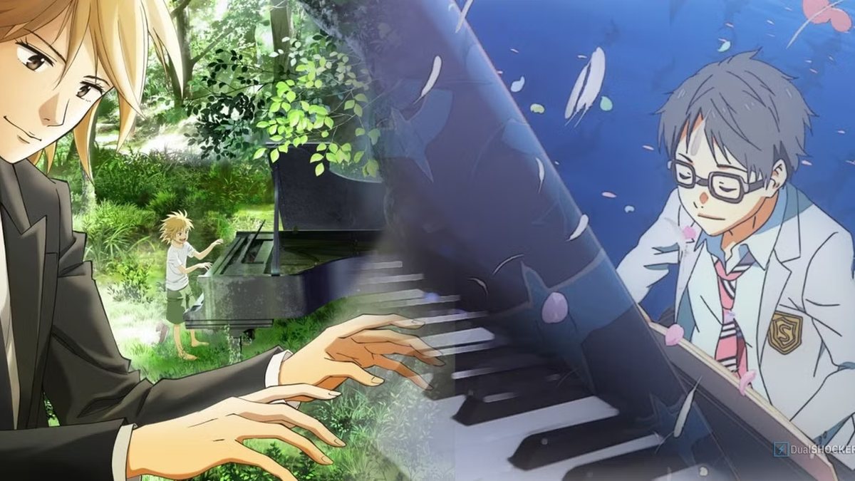 Anime piano illustration for the story of learning piano in seven months